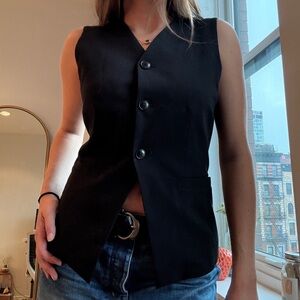 Madewell Charcoal Button-Up Vest